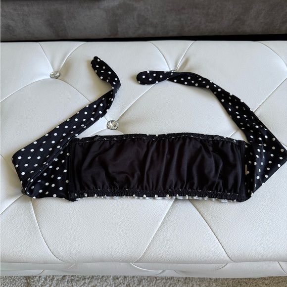 Victoria's Secret Black and White Polka Dot Bandeau Bikini Top Size Small or Med - Picture 5 of 5
